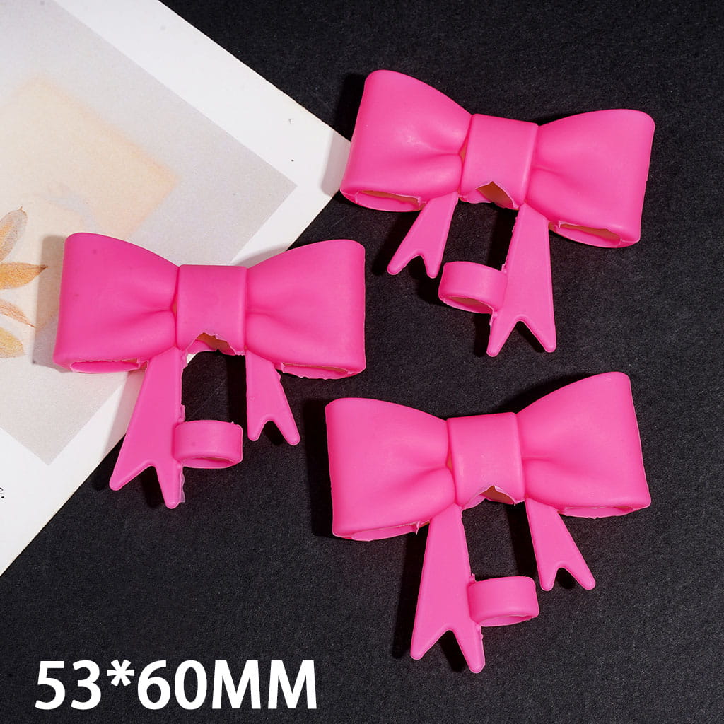 Food Grade Cup Tumbler Silicone Straw Topper Bowknot in Rose Red
