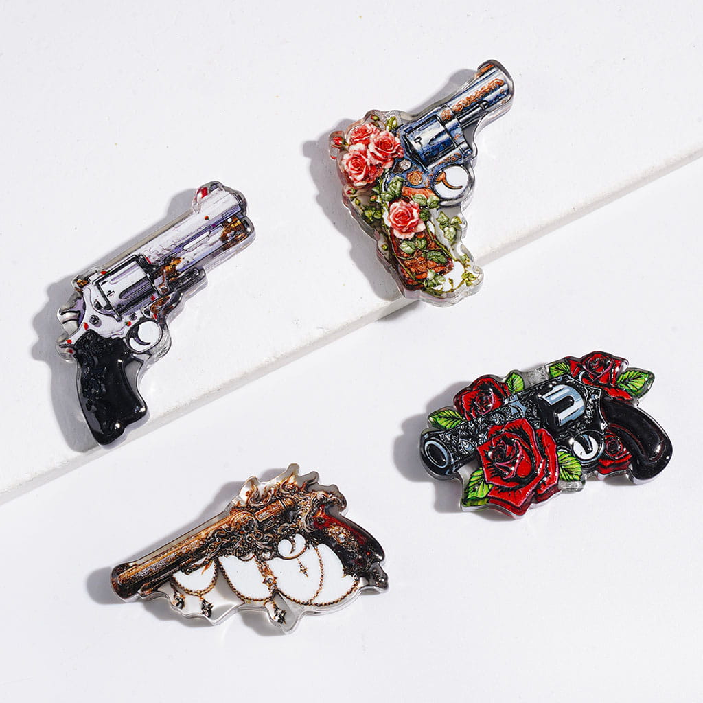 Acrylic Beads with Diverse Design Handgun Series, Random Mix