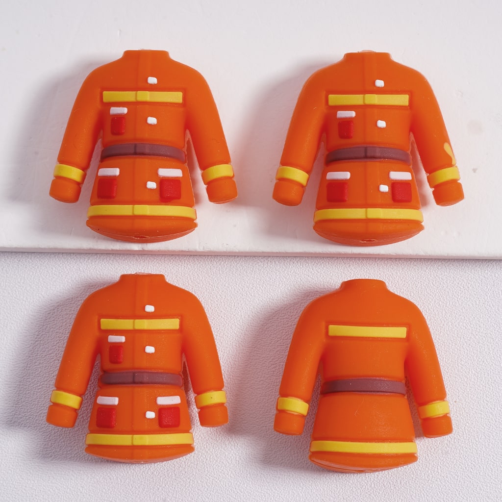 3D Cute Hero Gnome Wearing Police, Firefighter, Doctor Uniform Silicone Focal Beads