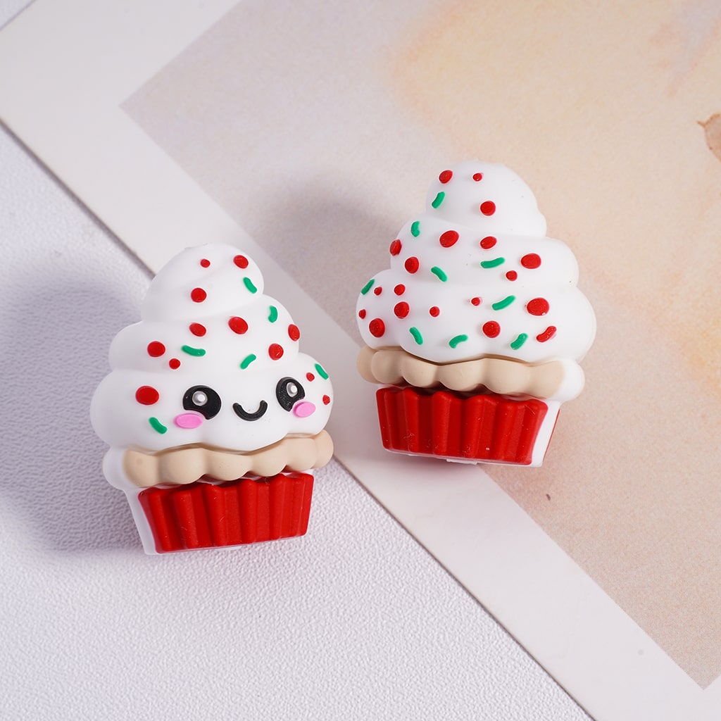 3D Mini Layered Ice Cream Cake Cup Silicone Focal Bead