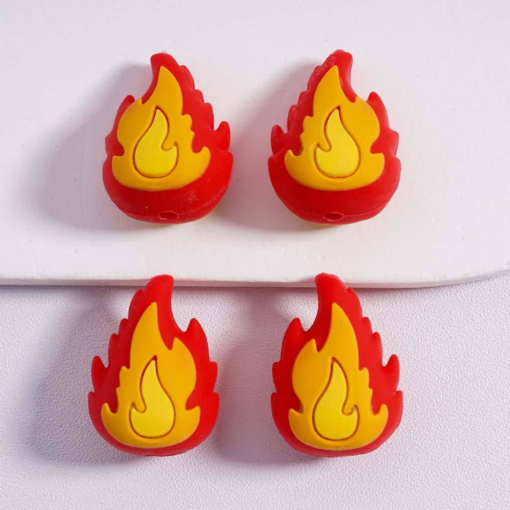 3D Firefighter Rescue Helmet Equipment Fire Gas Mask, Axe & Extinguisher Silicone Focal Beads