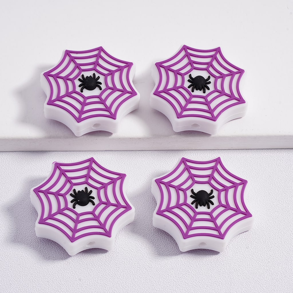 Halloween Spider Web Theme Horror Silicone Focal Beads Random Mix
