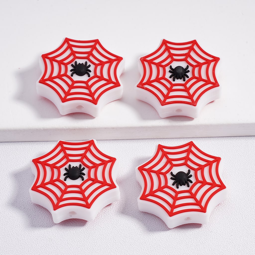 Halloween Spider Web Theme Horror Silicone Focal Beads Random Mix