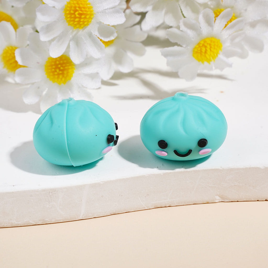 3D Dumpling with Smiling Face Silicone Focal Beads, 14*19MM Multi-Color