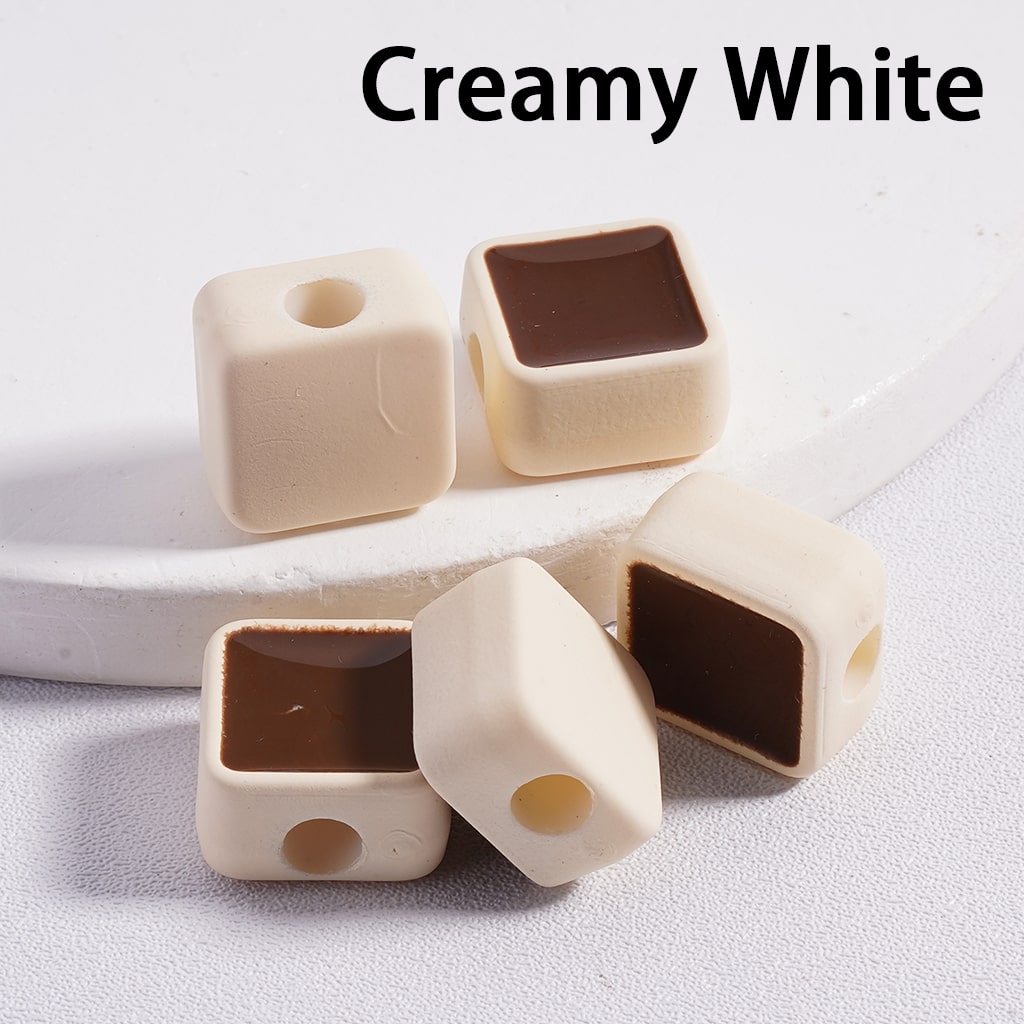 Cute Mini Square Light & Dark Colors Colorful Outlines Acrylic Beads 13*13MM (Single Color available for 200pcs Whole Bag Only)