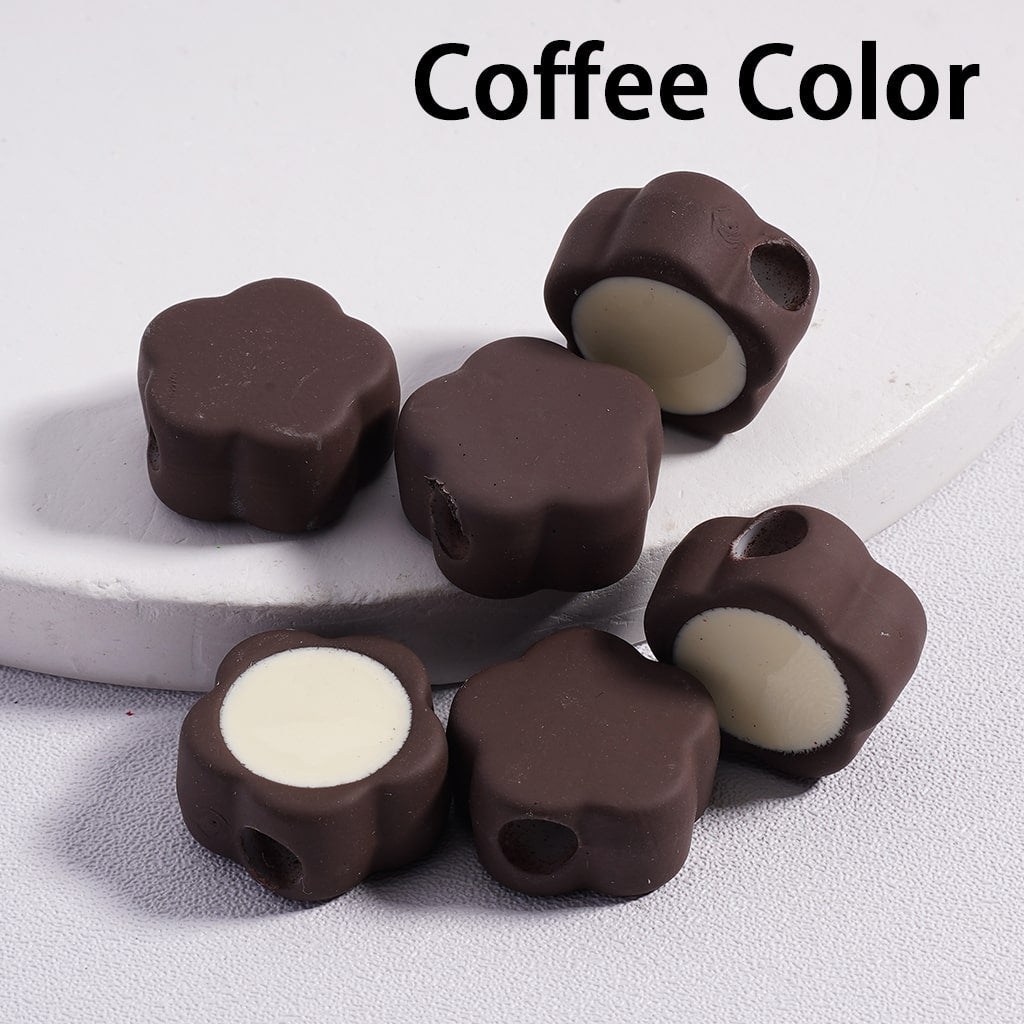 Cute Mini Plum Blossom Light & Dark Colors Flowers Colorful Outlines Acrylic Beads 12*15MM (Single Color available for 200pcs Whole Bag Only)