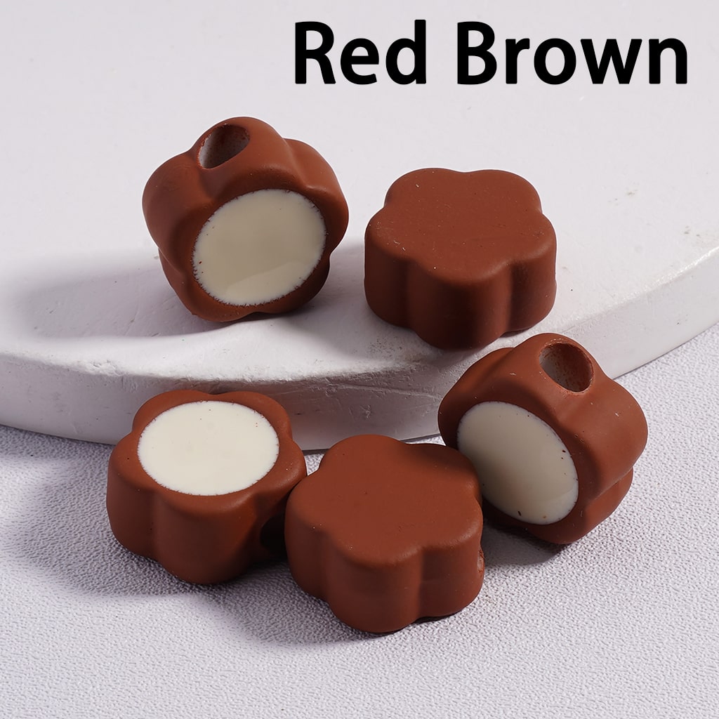 Cute Mini Plum Blossom Light & Dark Colors Flowers Colorful Outlines Acrylic Beads 12*15MM (Single Color available for 200pcs Whole Bag Only)