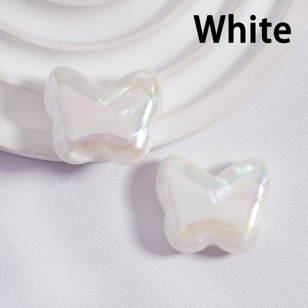 UV Coating Cute Butterfly Shape Multi-Color Acrylic Beads 20*25MM (Single Color Available in 200pcs Whole Bag Only)