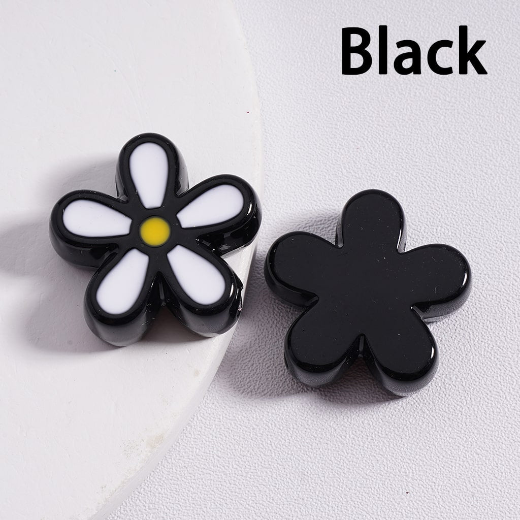 Stoving Varnish Cute Five-Petaled Flowers Acrylic Beads 23*23MM (Single Color is available for 100pcs(whole bag) Only)