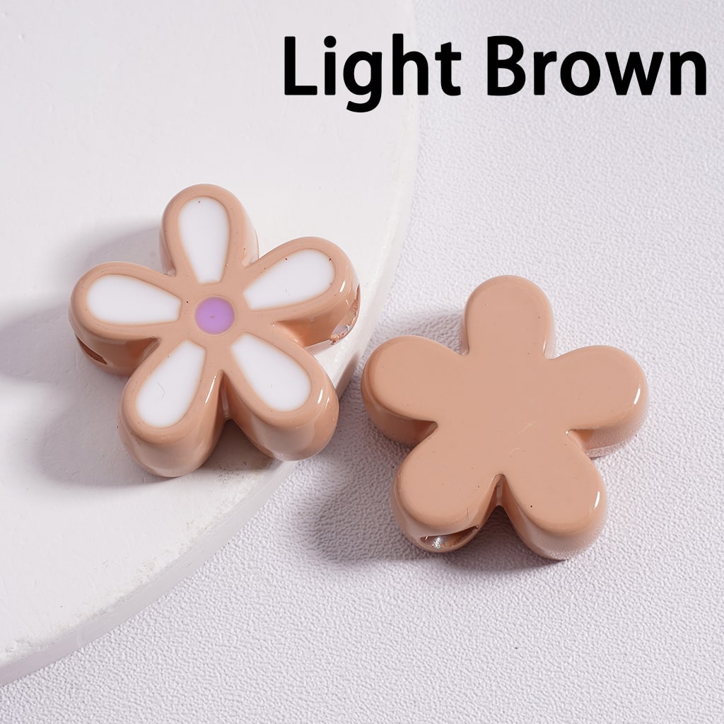 Stoving Varnish Cute Five-Petaled Flowers Acrylic Beads 23*23MM (Single Color is available for 100pcs(whole bag) Only)