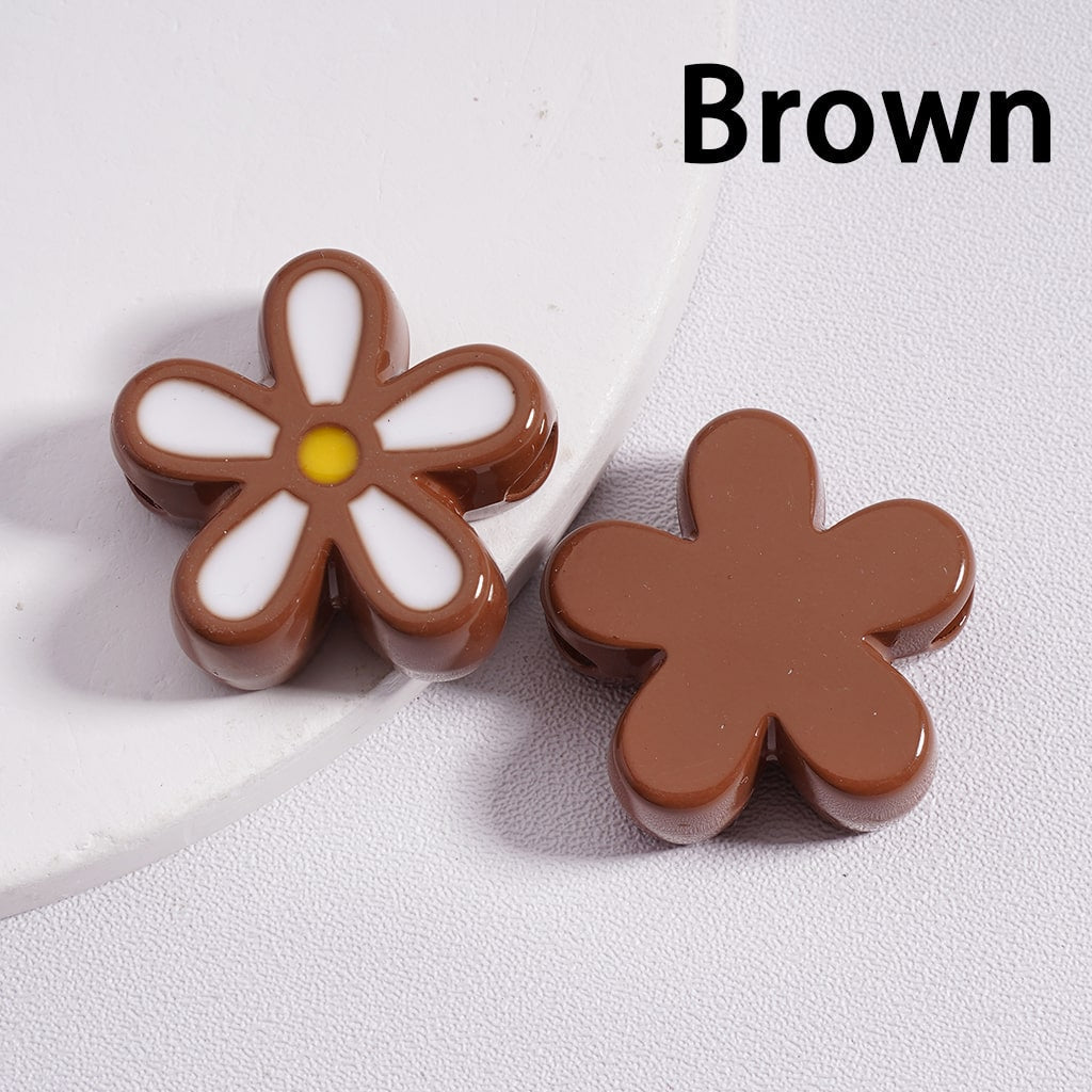 Stoving Varnish Cute Five-Petaled Flowers Acrylic Beads 23*23MM (Single Color is available for 100pcs(whole bag) Only)
