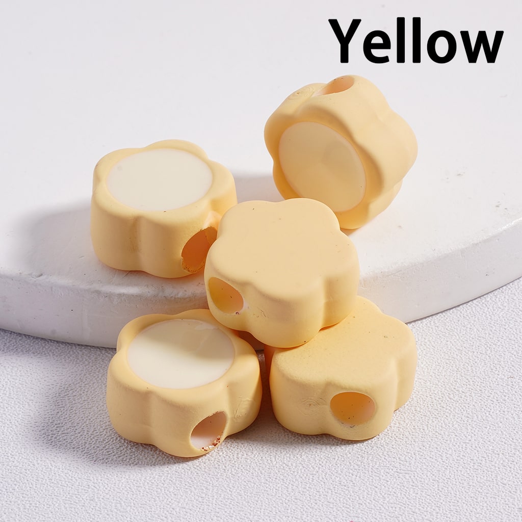 Cute Mini Plum Blossom Light & Dark Colors Flowers Colorful Outlines Acrylic Beads 12*15MM (Single Color available for 200pcs Whole Bag Only)