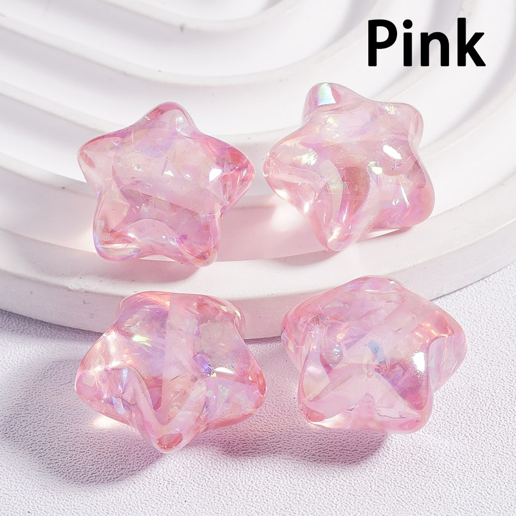 Cute Shiny Star Shape Multi-Color Acrylic Beads 18*18mm