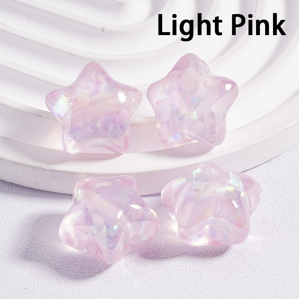Cute Shiny Star Shape Multi-Color Acrylic Beads 18*18mm