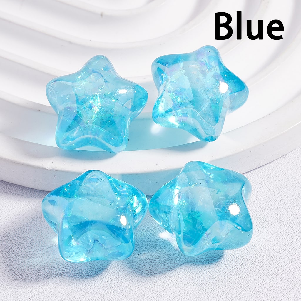 Cute Shiny Star Shape Multi-Color Acrylic Beads 18*18mm