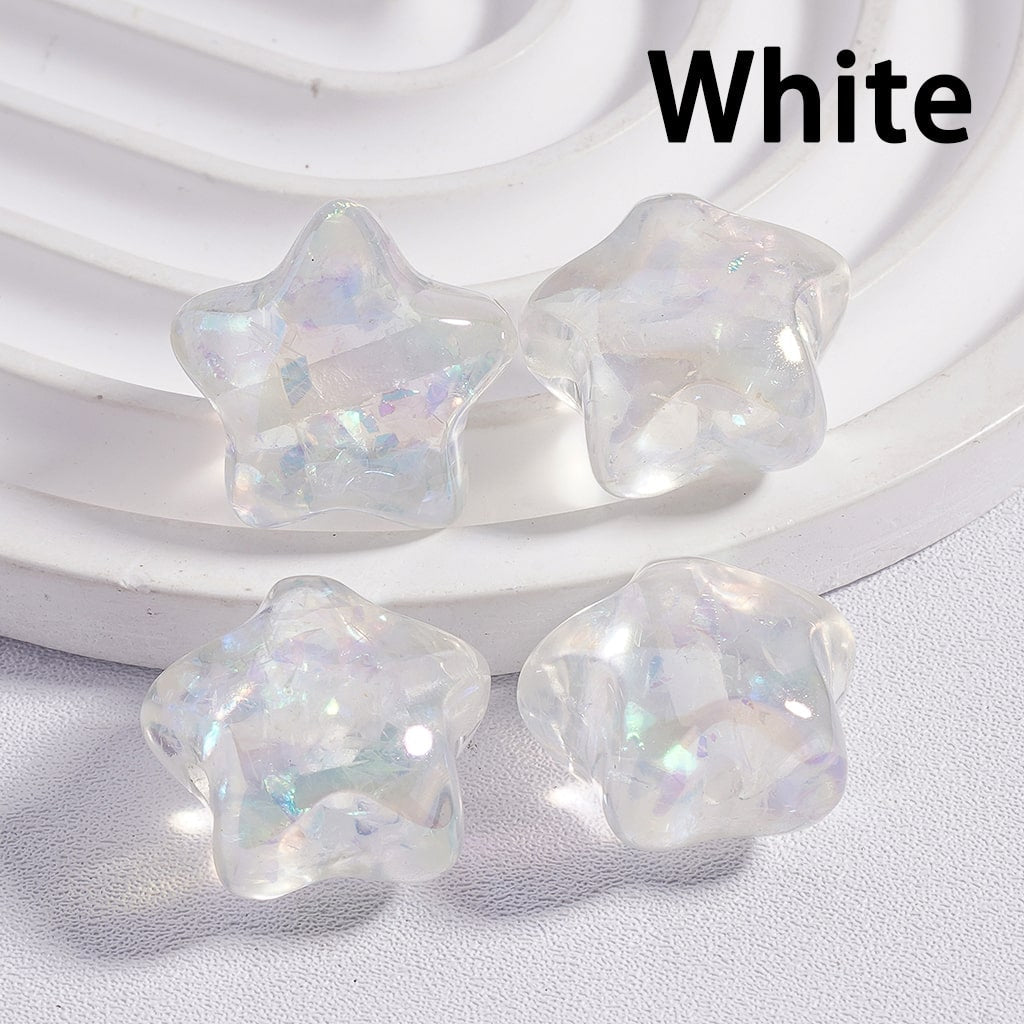 Cute Shiny Star Shape Multi-Color Acrylic Beads 18*18mm