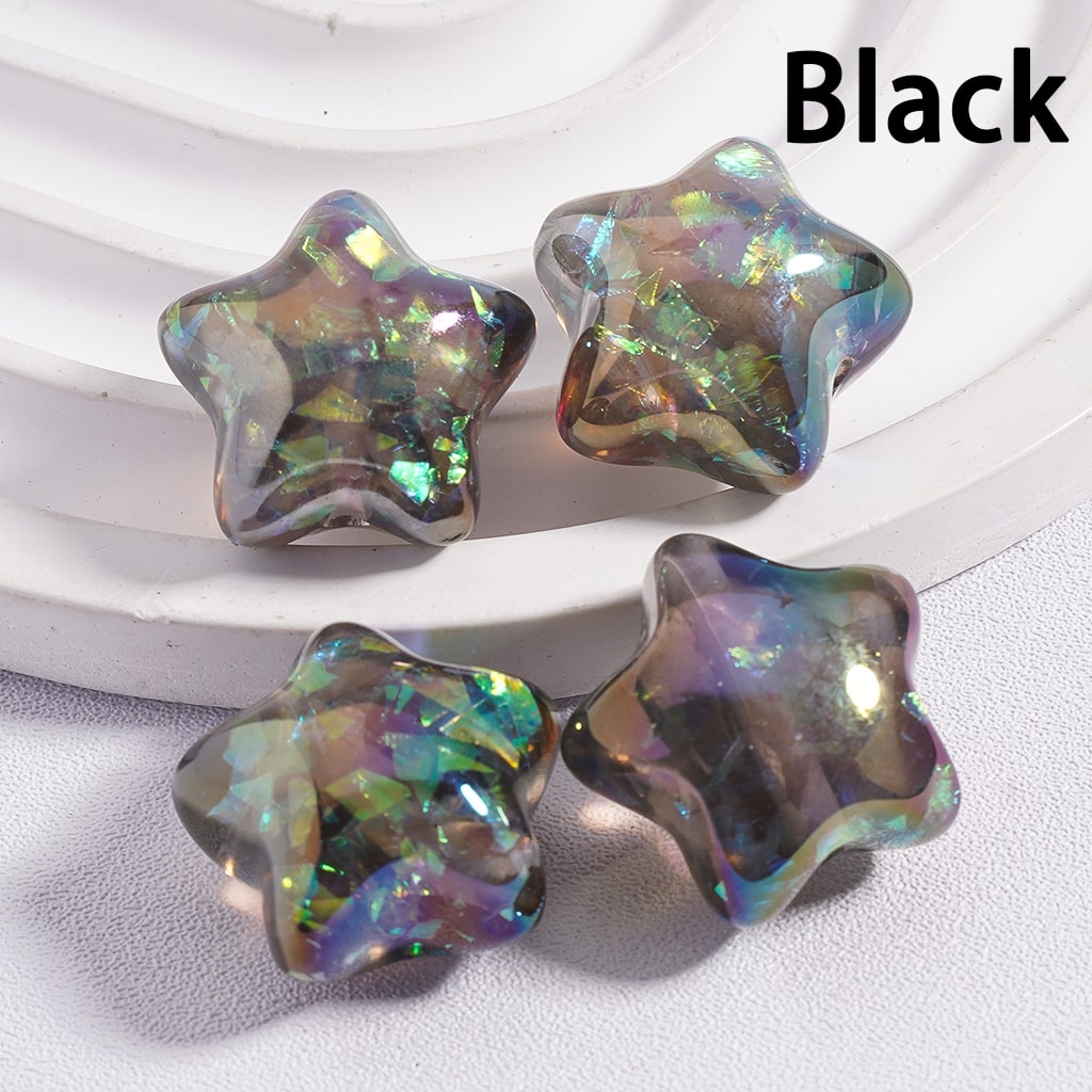 Cute Shiny Star Shape Multi-Color Acrylic Beads 18*18mm