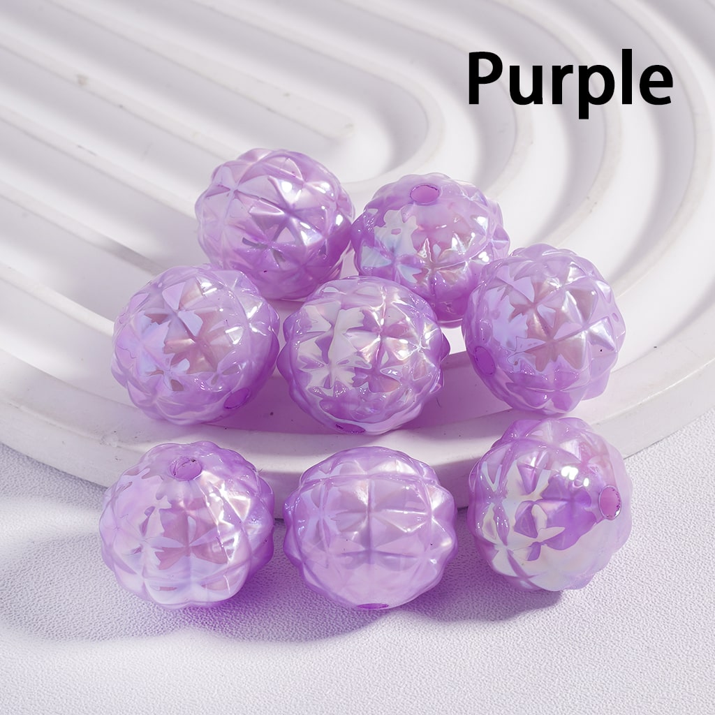 UV Coating Disco Pineapple Solid Color Round Acrylic Beads 16MM (Single Color is available for 200pcs(Whole Bag) Only)