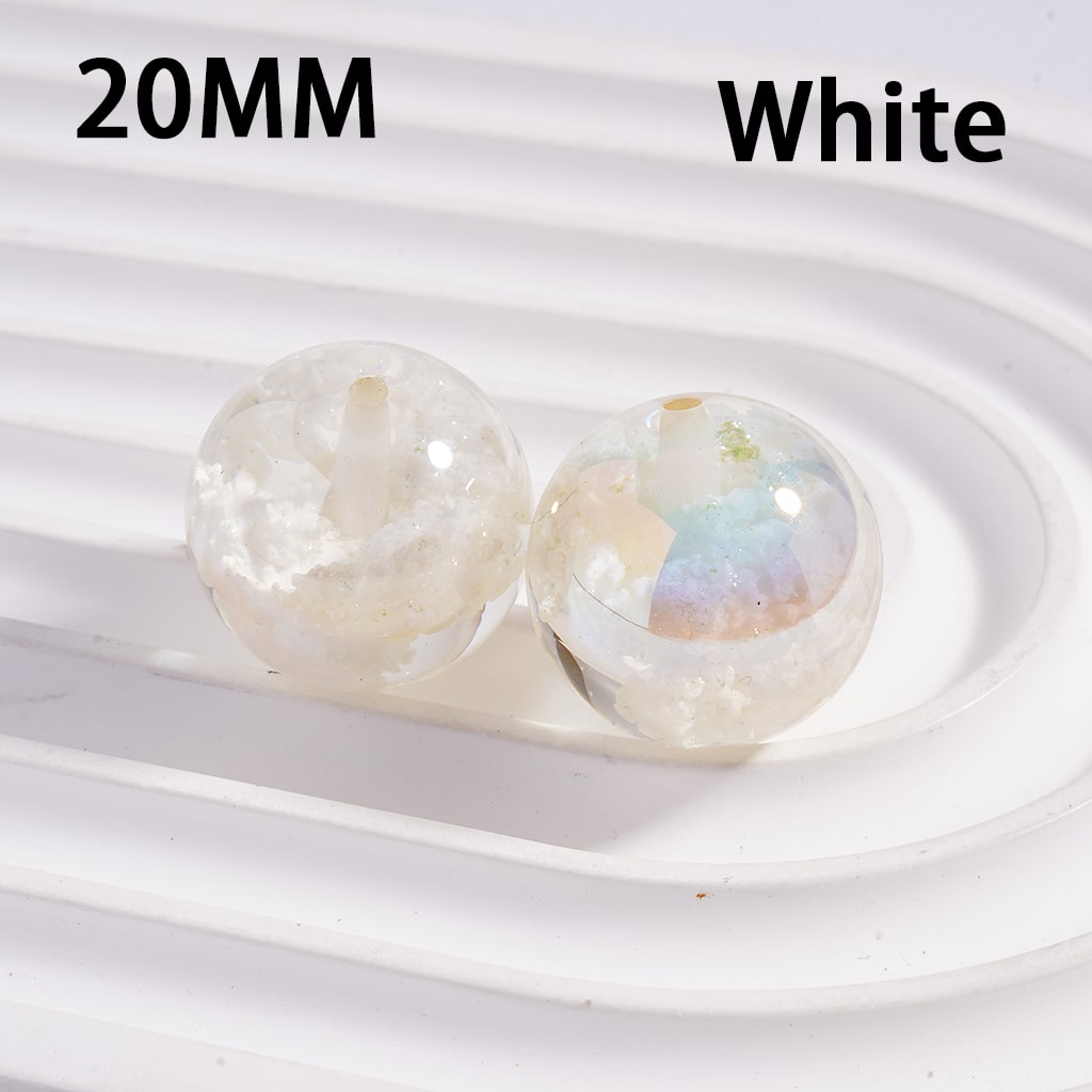 UV Coating Luminous Cute Clouds Inside Multi-Color Round Acrylic Beads, 20MM (Single Color is available for 100pcs(Whole Bag) Only)
