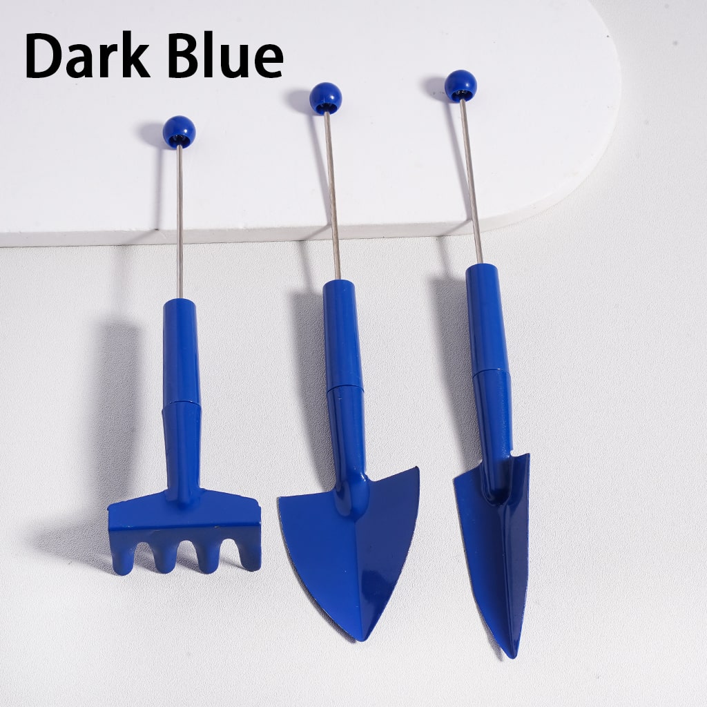 DIY Beadable Garden Tool Trio Solid Colour Mini Metal Set (1set includes 3pcs)