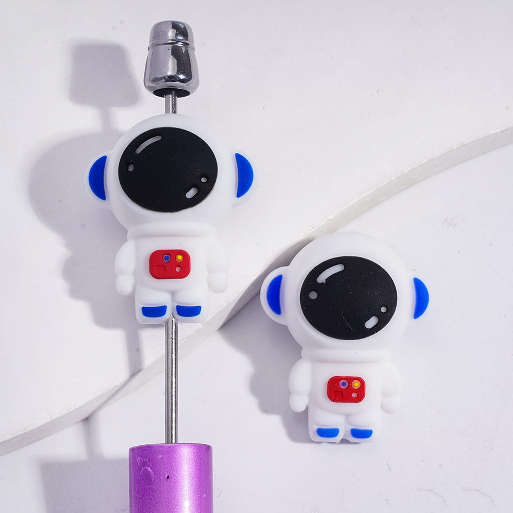 3D Cute Character Design Space Theme Astronaut Silicone Focal Beads Random Mix