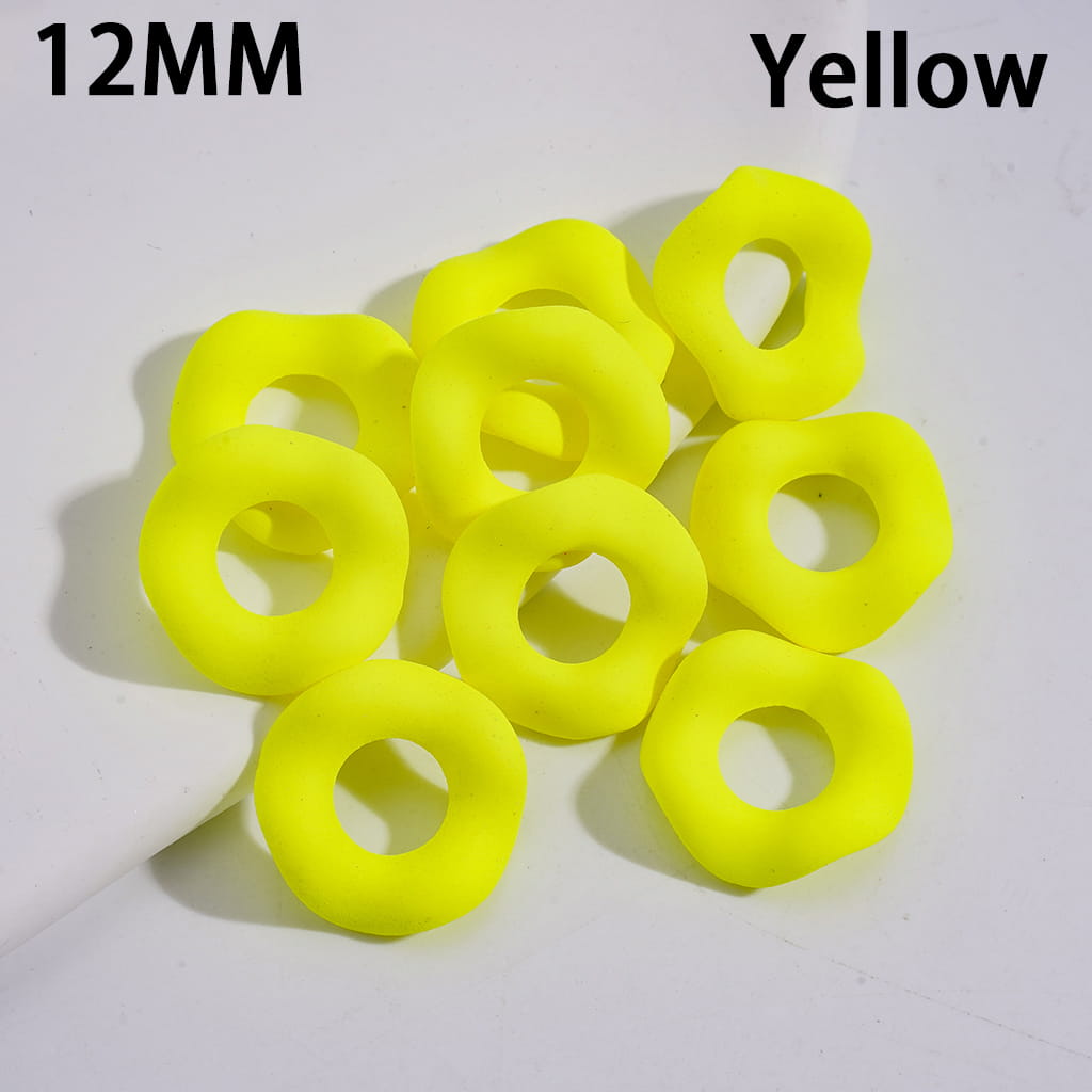 Neon Matte Wavy with Soft Rubber Coating Acrylic Beads 12MM (Please Read the Description)
