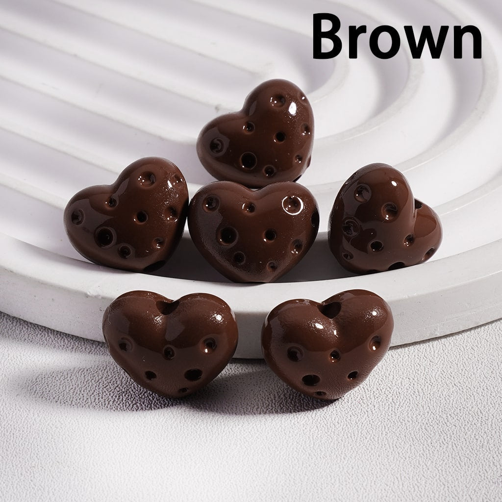 Solid Color Cute Mini Heart Shaped Cheese Acrylic Beads 12*15MM (Single Color is available for 300pcs(Whole Bag) Only)