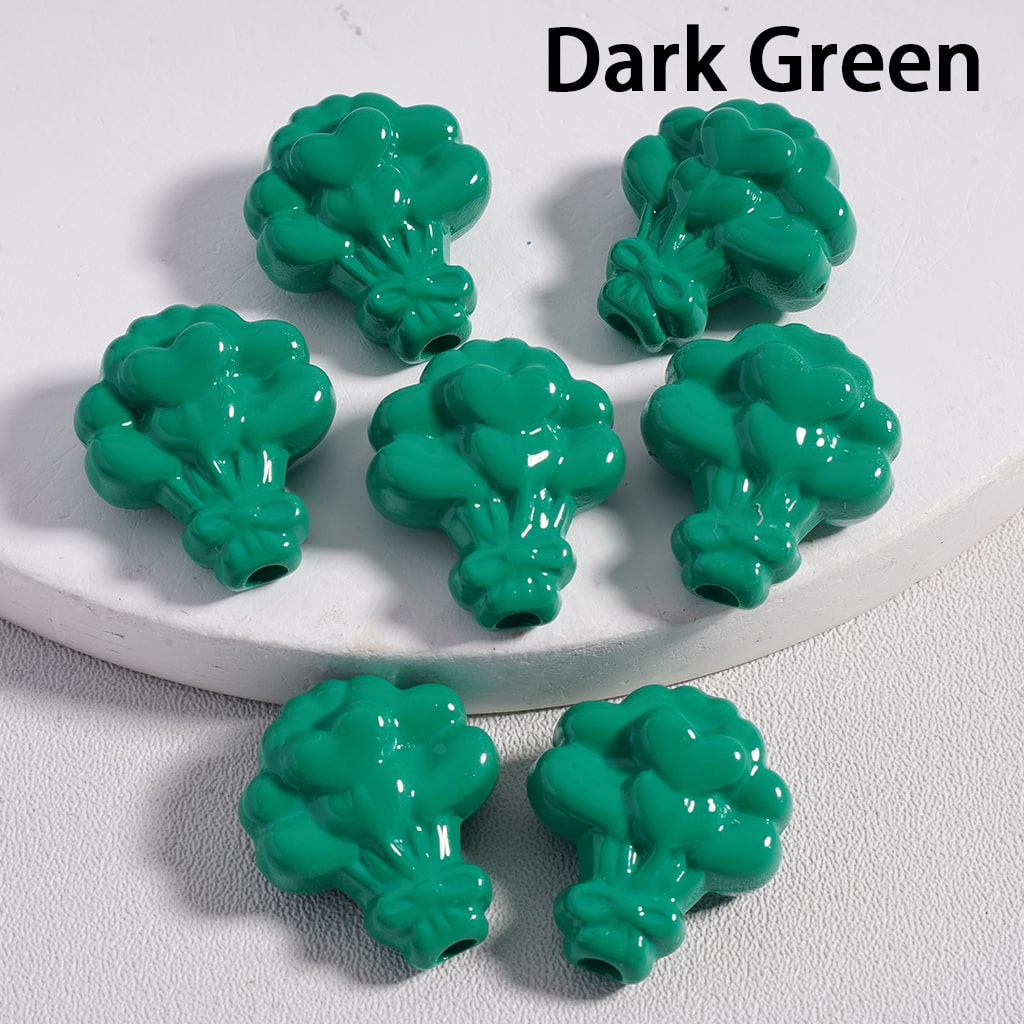 Floral Flower Heart Print Bouquet Solid Color Acrylic Beads 16*18MM 16*18MM (Single Color is available for 300pcs(Whole Bag) Only)