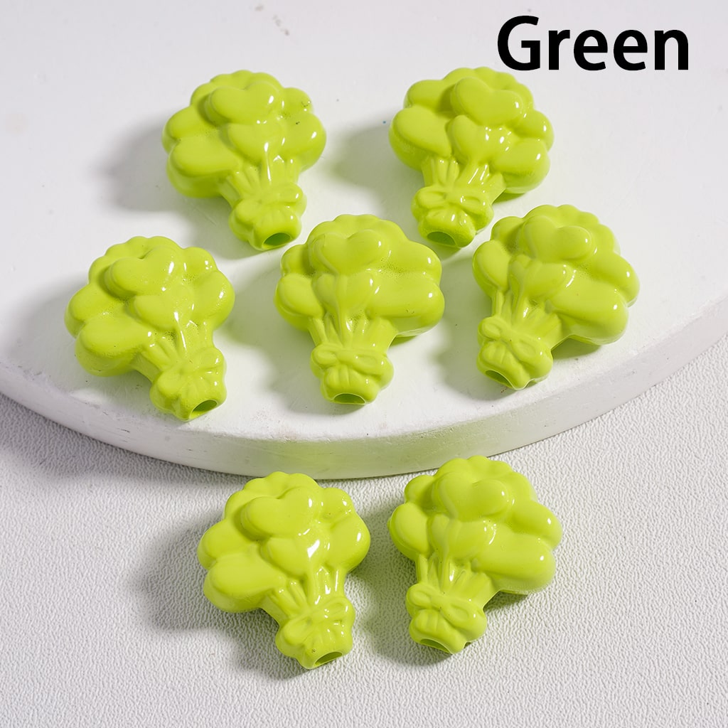 Floral Flower Heart Print Bouquet Solid Color Acrylic Beads 16*18MM 16*18MM (Single Color is available for 300pcs(Whole Bag) Only)