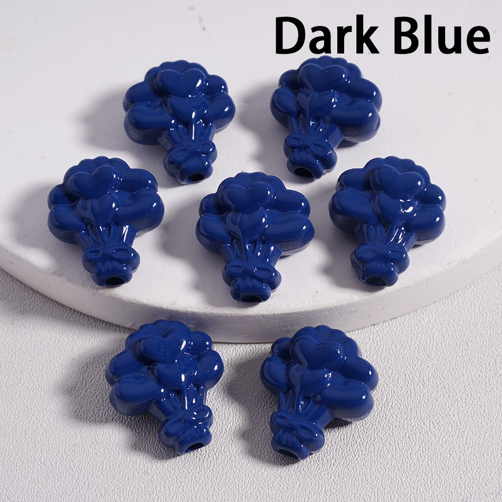 Floral Flower Heart Print Bouquet Solid Color Acrylic Beads 16*18MM 16*18MM (Single Color is available for 300pcs(Whole Bag) Only)