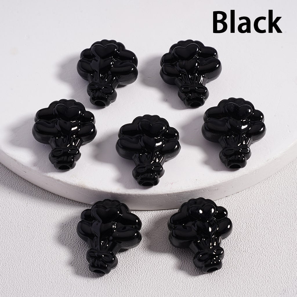 Floral Flower Heart Print Bouquet Solid Color Acrylic Beads 16*18MM 16*18MM (Single Color is available for 300pcs(Whole Bag) Only)