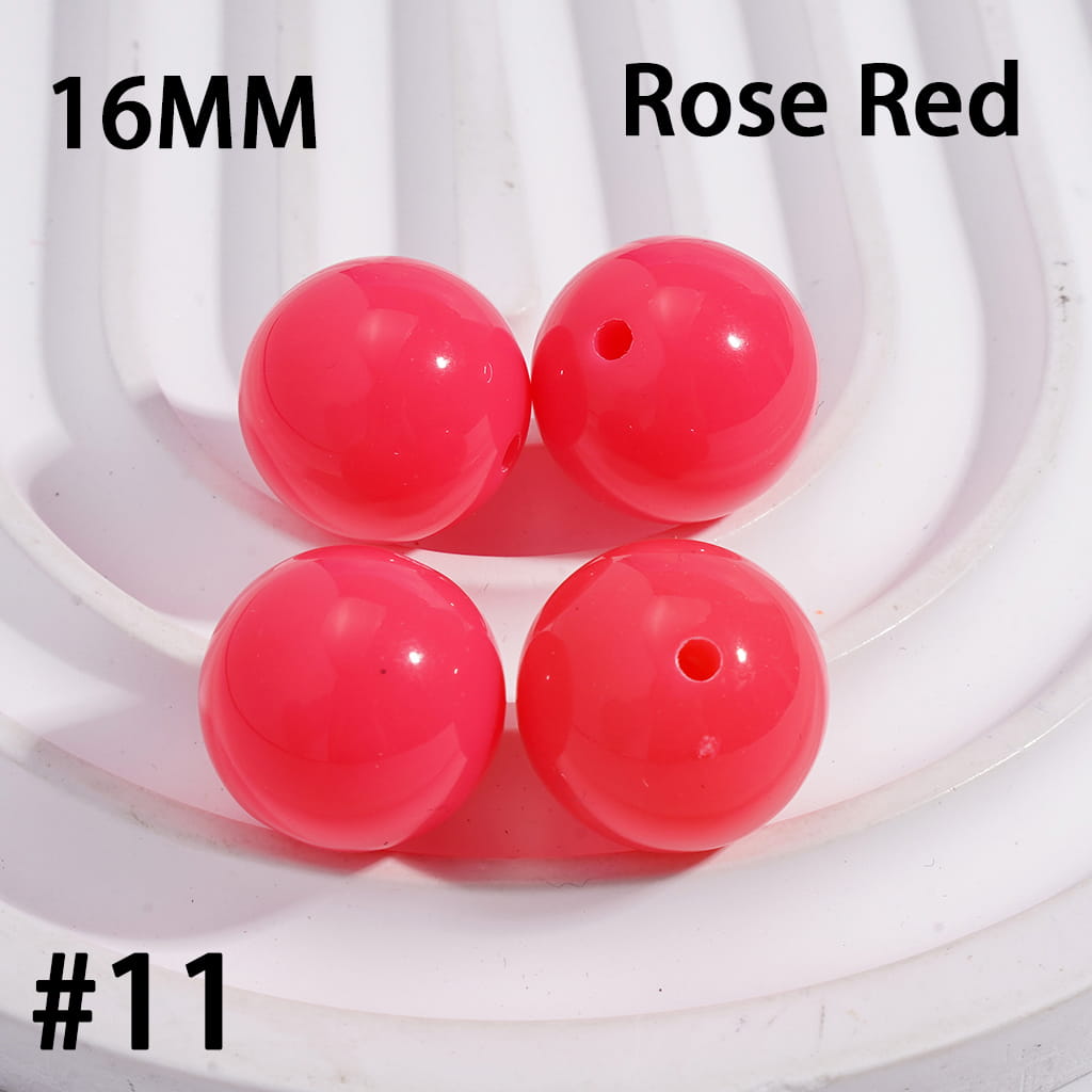 Shiny Fluorescent Color Round Acrylic Beads 16MM Random Mix