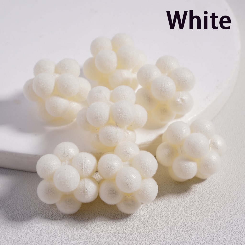 Flocked Fluffy Bayberry Ball Multi-Color Round Acrylic Beads 20MM (Single Color is available for 200pcs(Whole Bag)Only)