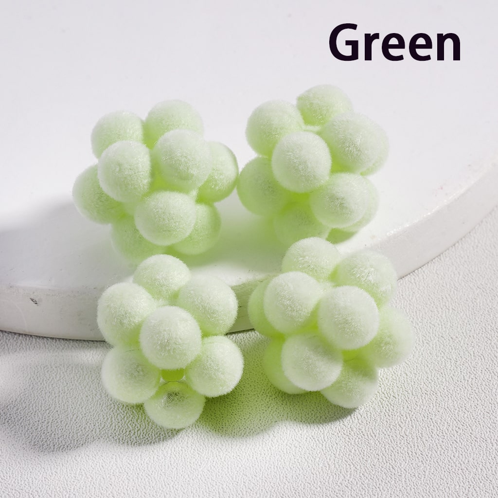 Flocked Fluffy Bayberry Ball Multi-Color Round Acrylic Beads 20MM (Single Color is available for 200pcs(Whole Bag)Only)