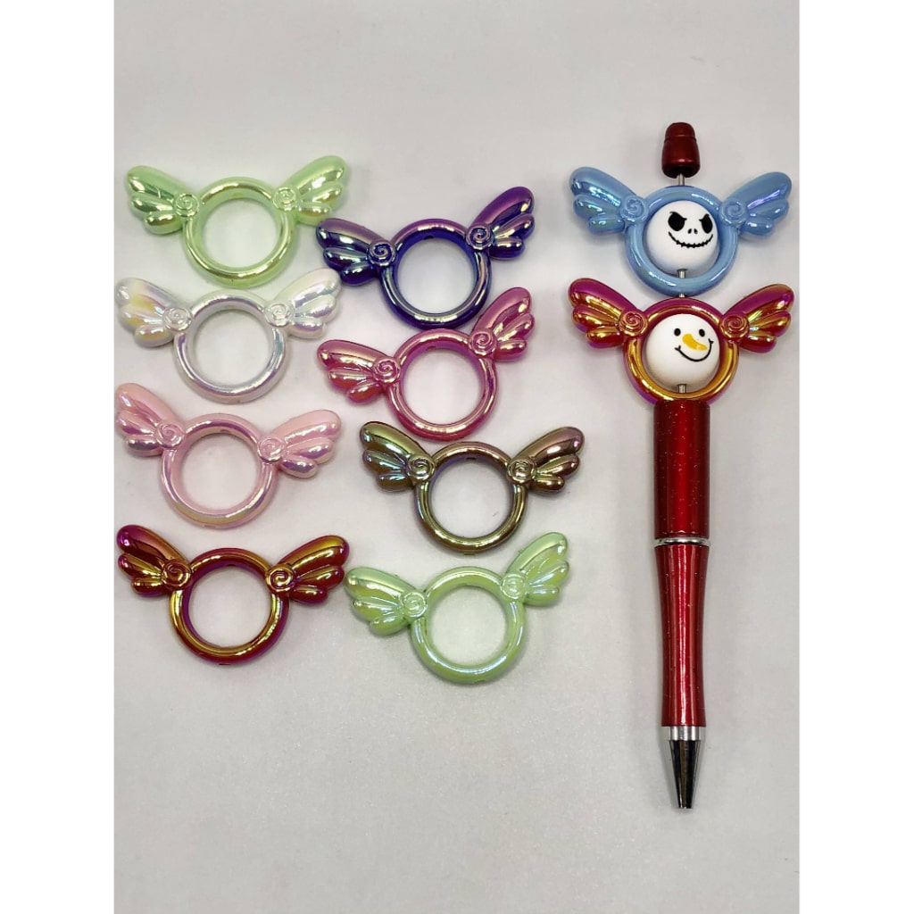 Bead Frame, Mix of Cute Wings with Acrylic Bead Frames, Ring Shape