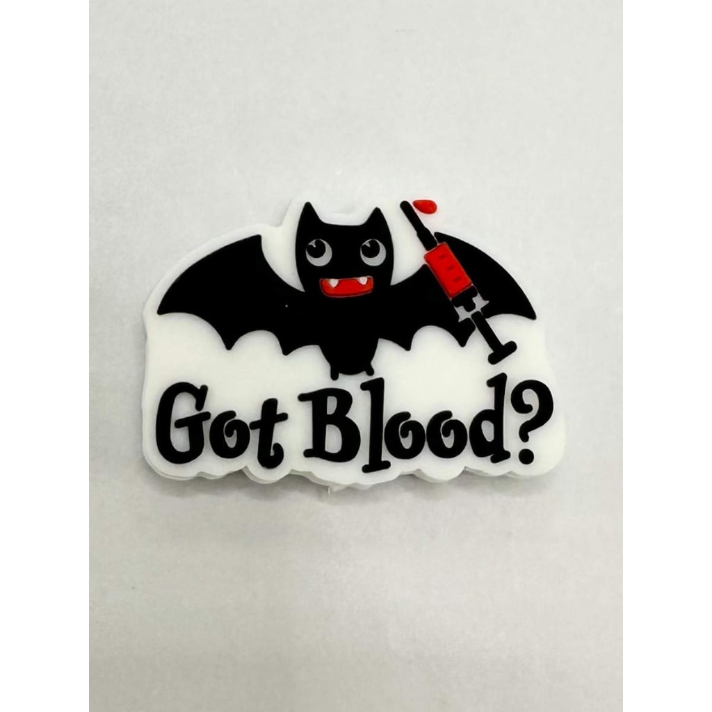 Bat Syringe Halloween Got Blood Vampire Cute Scary Silicone Focal Beads