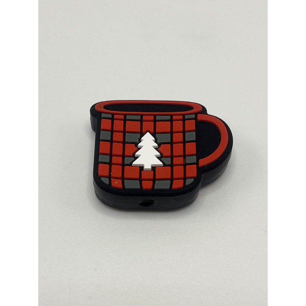 Cup Red Christmas Tree Silicone Focal Beads