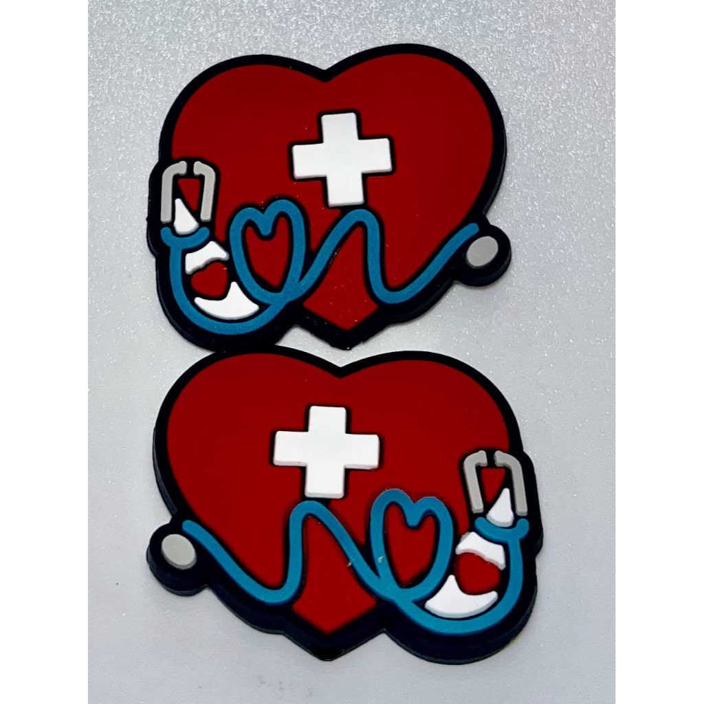 Doctor Heart Stethoscope Cross Medical Silicone Focal Beads