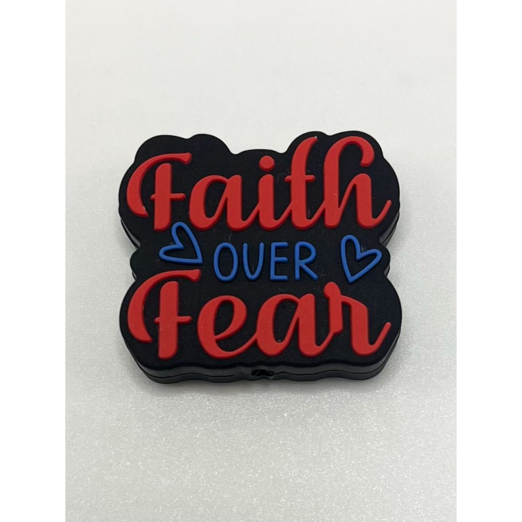 Faith Over Fear, Spiritual Beads Silicone Focal Beads
