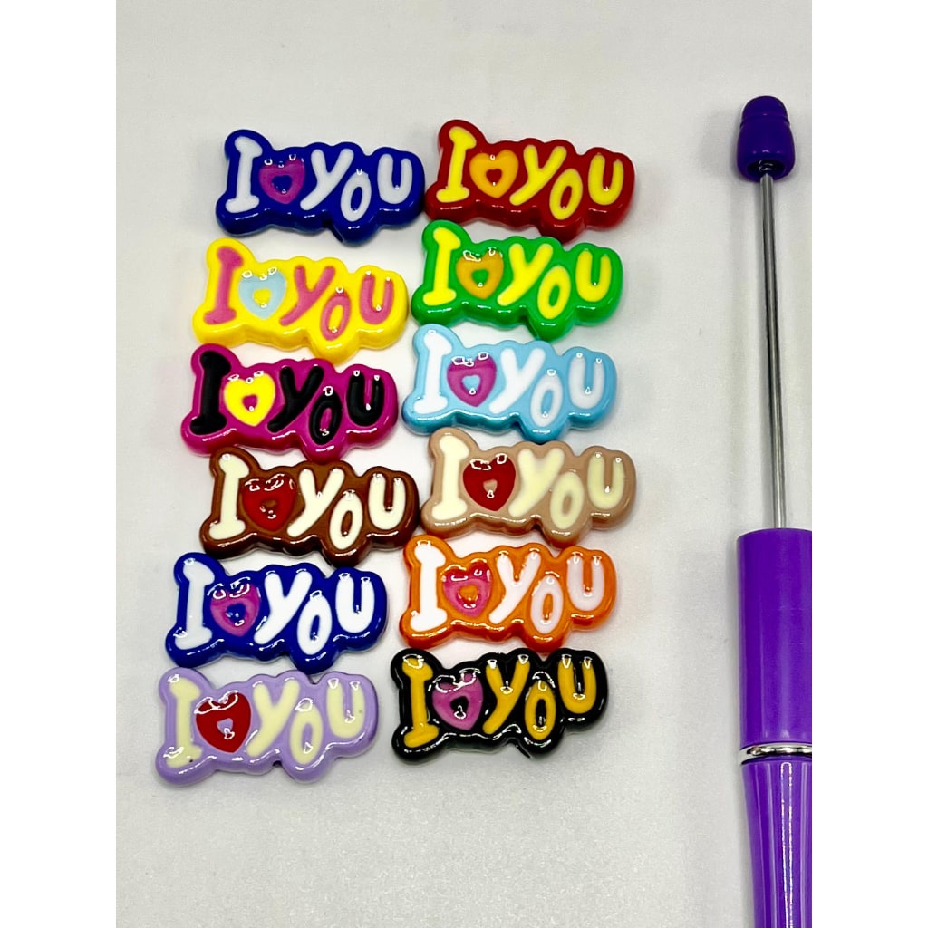 Heart Valentine's Day I Love You Acrylic Beads Mixed Colors, AY