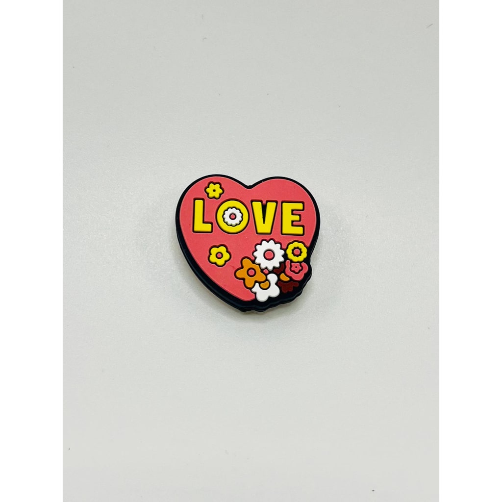 Flower Love Heart Silicone Focal Beads