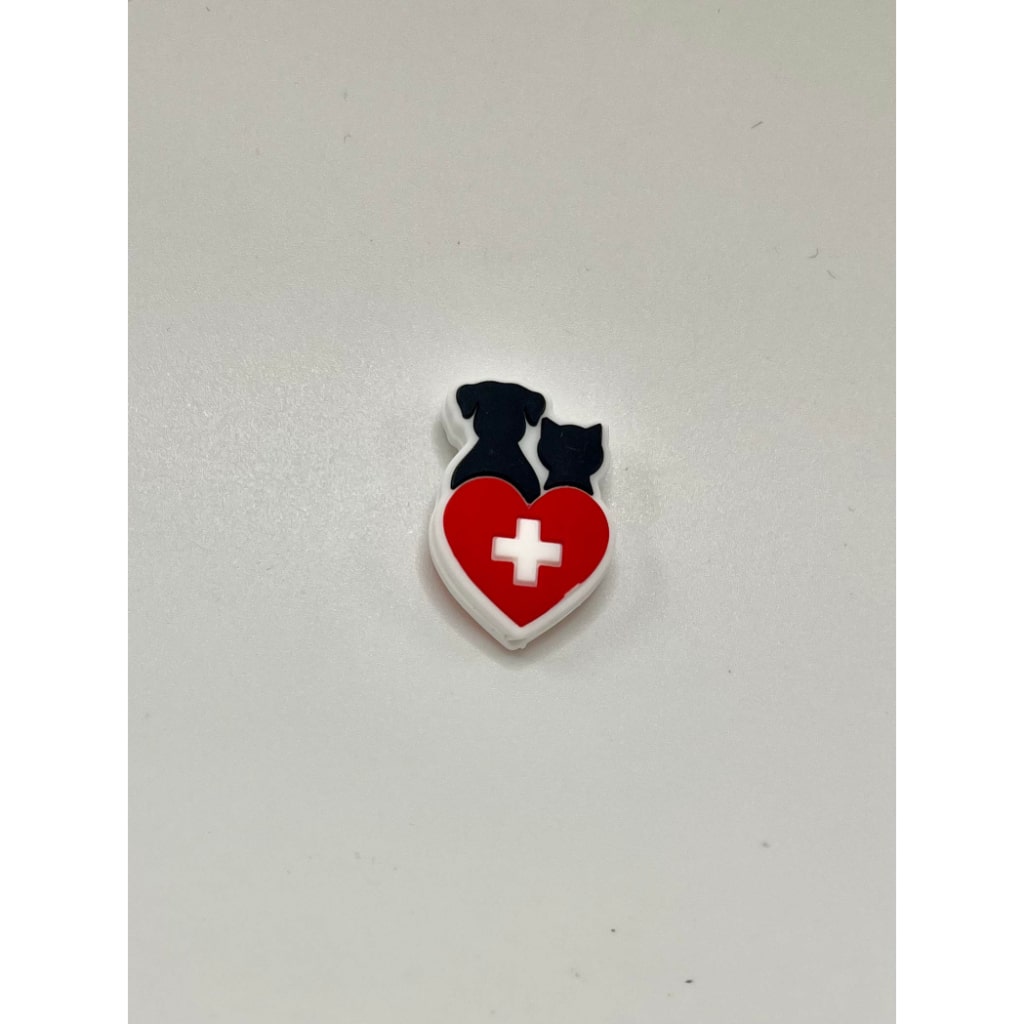 Vet Cross Heart Cat Dog Silicone Focal Beads