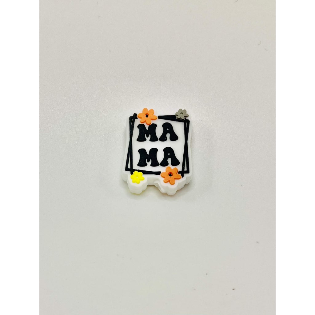 Frame with Flowers Mama Silicone Focal Beads