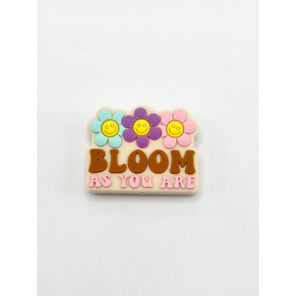 Sayings with Flowers, Cute Positive Vibes, Silicone Focal Beads