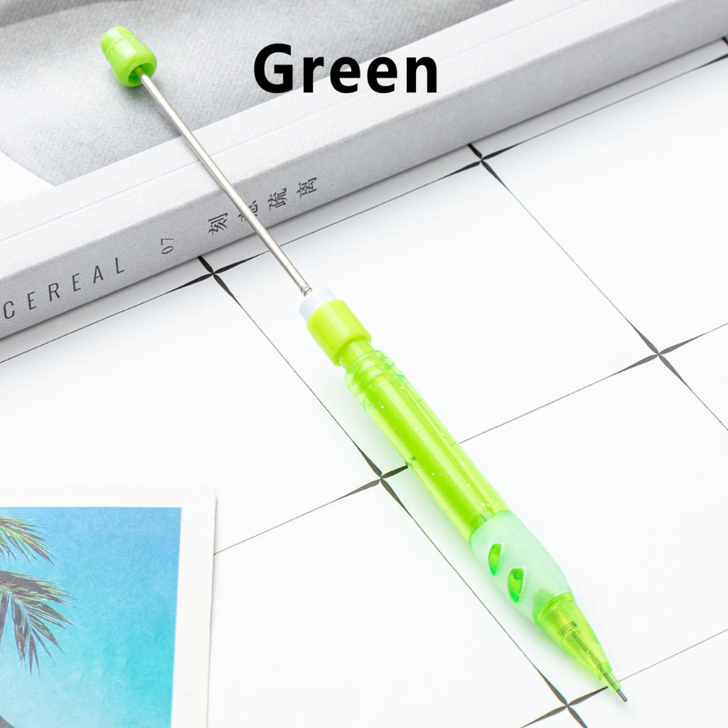 Solid Color Beaded Mechanical Pencils, Stylish Lead Pencils for Writing & Crafts
