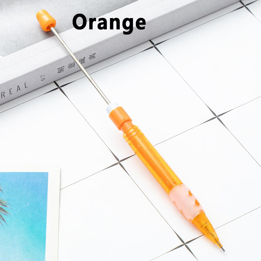 Solid Color Beaded Mechanical Pencils, Stylish Lead Pencils for Writing & Crafts
