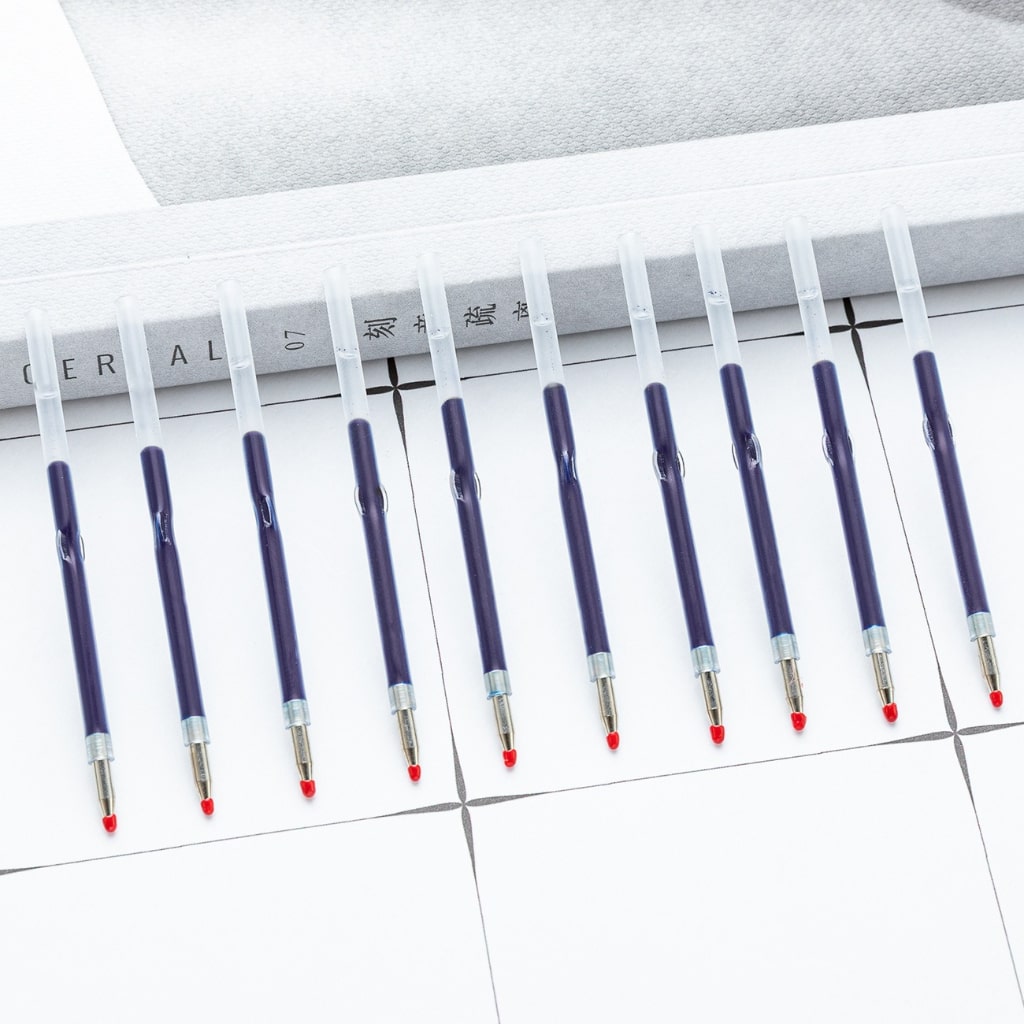 Red Blue Black 0.5MM Gel Pen Refills for Beadable Plastic Pens Gel Pens, 60MM, Please Read the Description