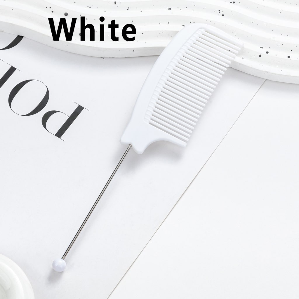 DIY Beadable Pointed-Tail Comb in Solid Color, 189MM Long