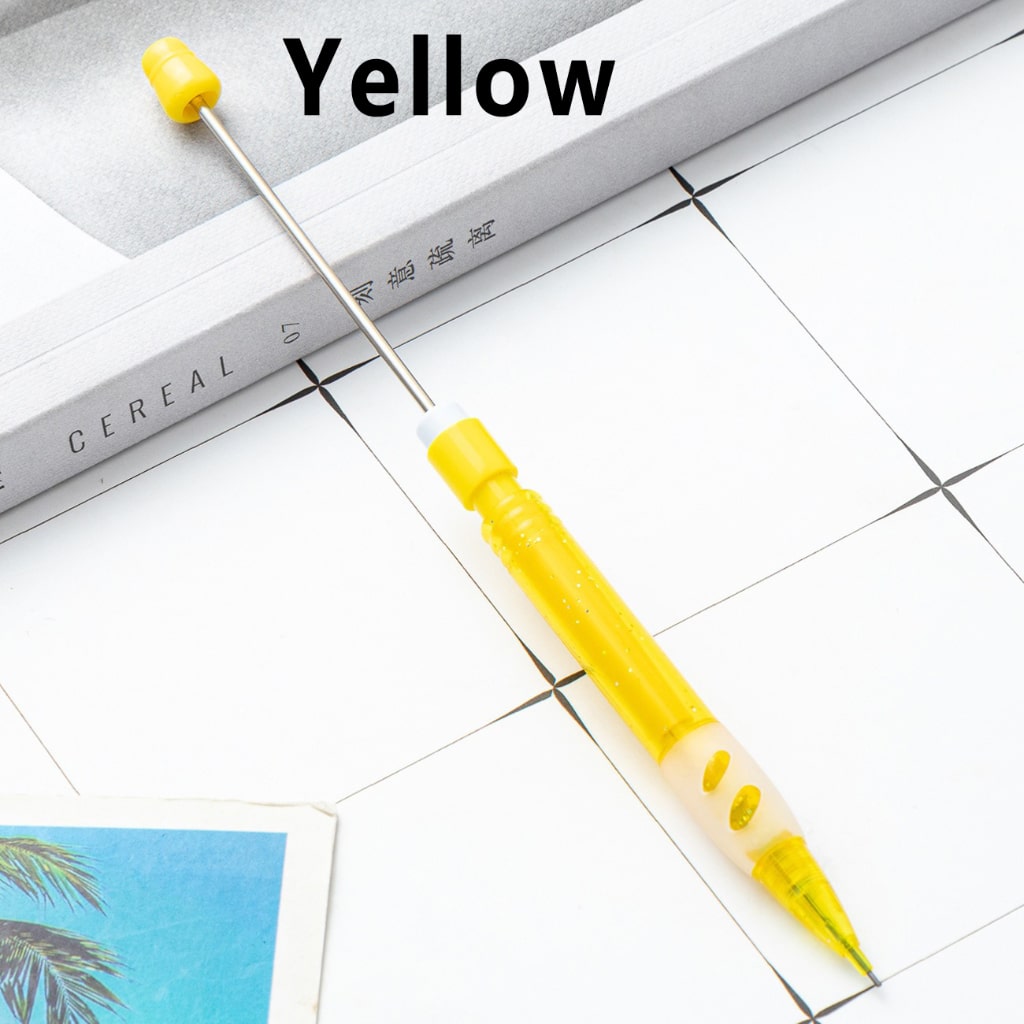 Solid Color Beaded Mechanical Pencils, Stylish Lead Pencils for Writing & Crafts