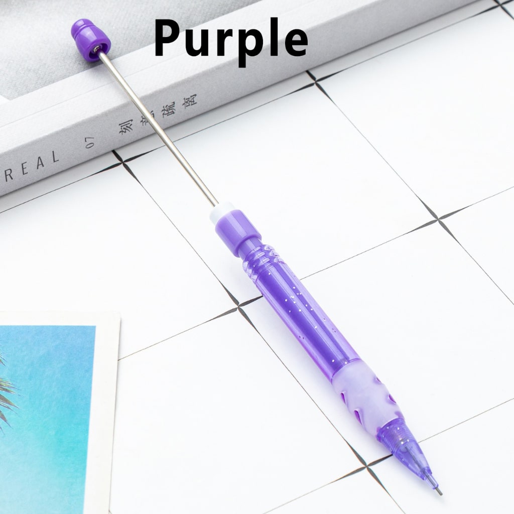Solid Color Beaded Mechanical Pencils, Stylish Lead Pencils for Writing & Crafts